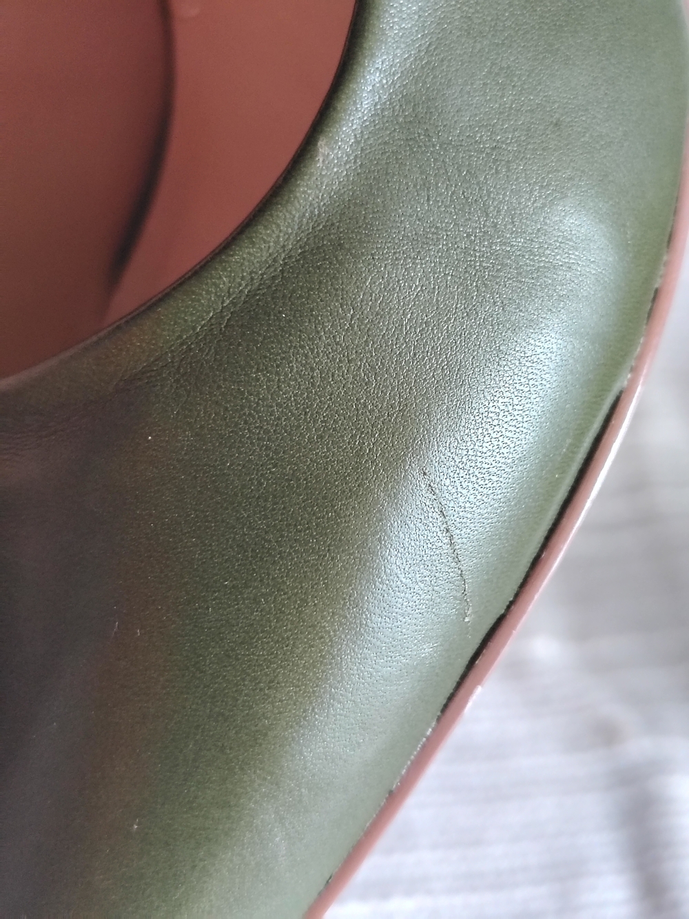 Jessica Simpson Olive Green Leather Pointed Toe Pumps Wide 7.5W - Picture 12 of 14
